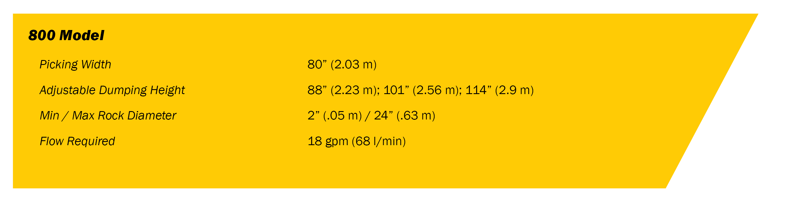 RP800 Rock Picker Quick Specs