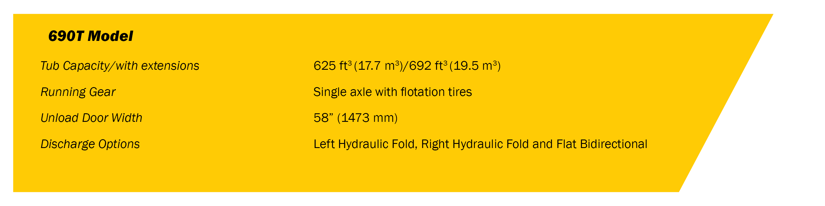 AMX690T Towed TMR Feed Mixer Quick Specs